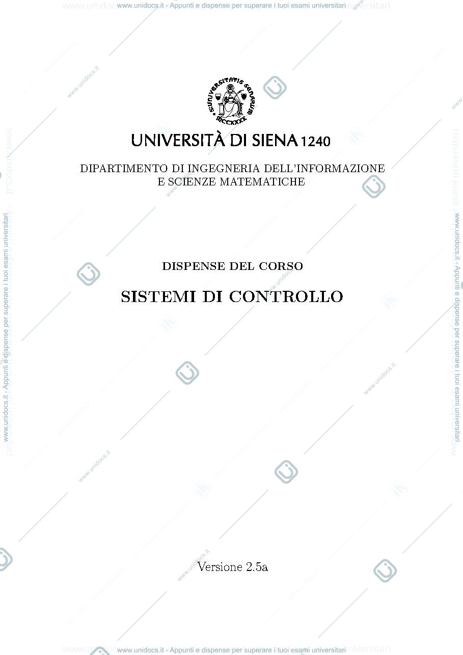 Anteprima pagina 1 — Sistemi di Controllo