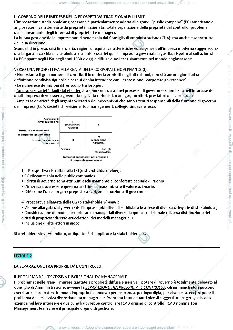 Anteprima pagina 2 — Slides e appunti lezione del corso di corporate governance - prof Quarato e Conca 