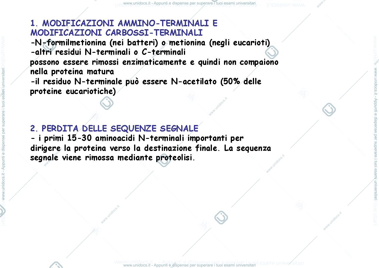 Anteprima pagina 3 — Modificazioni posttraduzionali