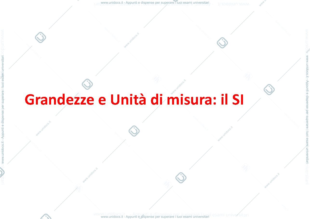 Anteprima pagina 1 — grandezze di misura e unità di misura