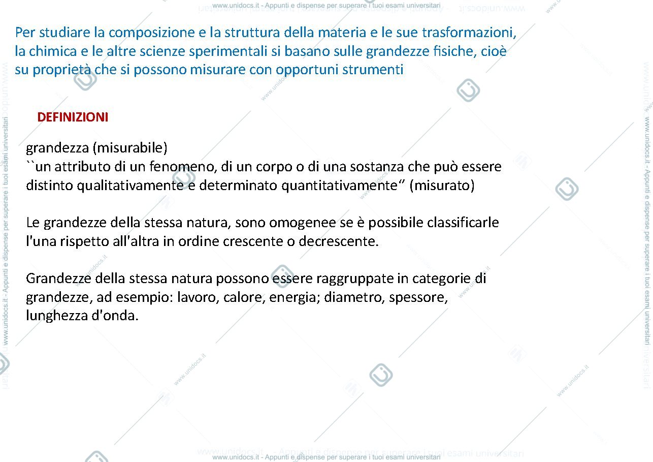 Anteprima pagina 2 — grandezze di misura e unità di misura