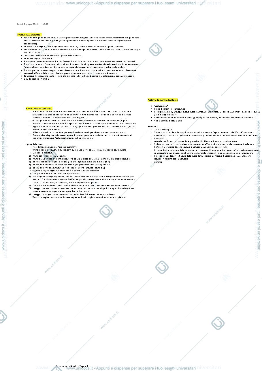 Anteprima pagina 1 — Prelievo da paracentesi