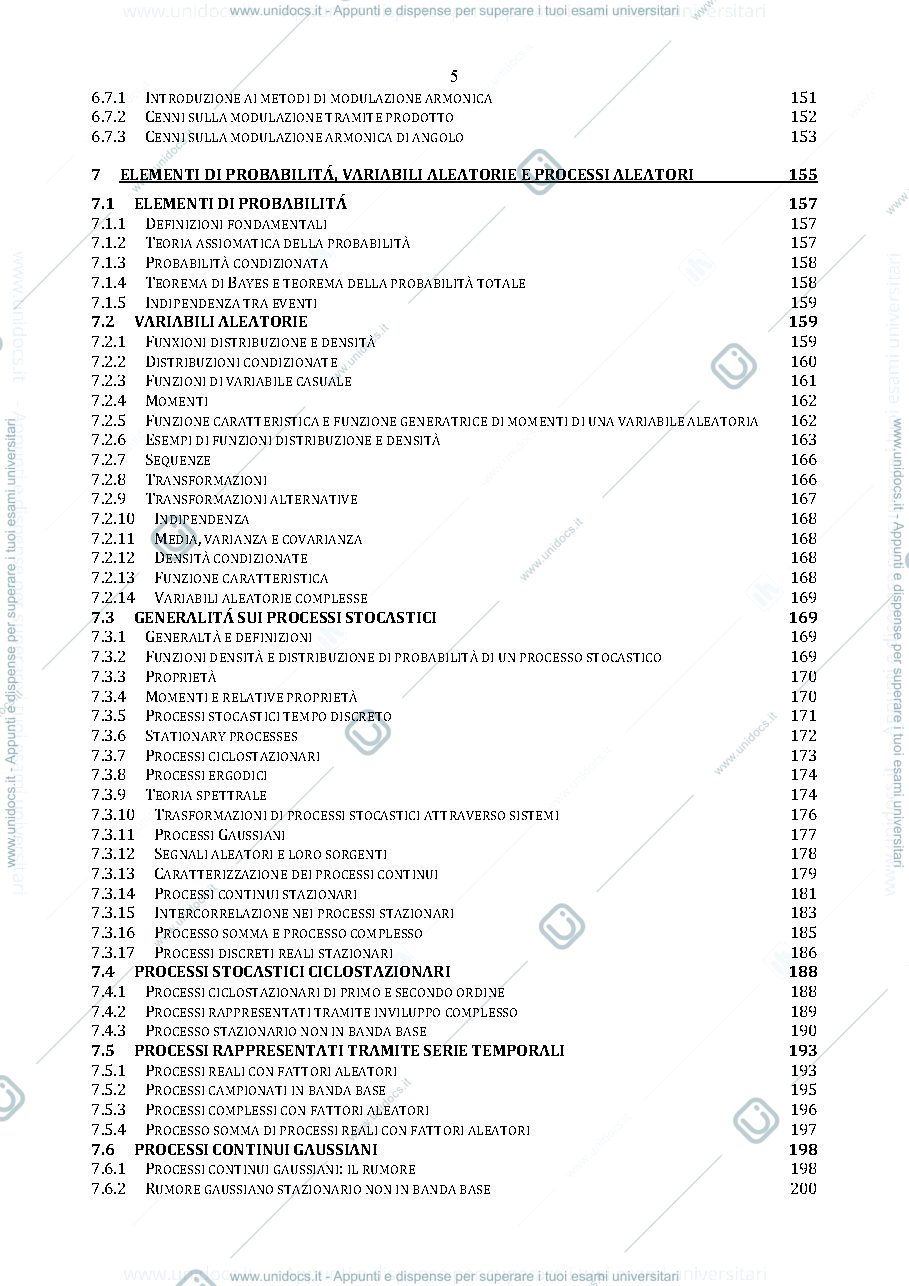 Anteprima pagina 5 — FONDAMENTI DI TELECOMUNICAZIONI
