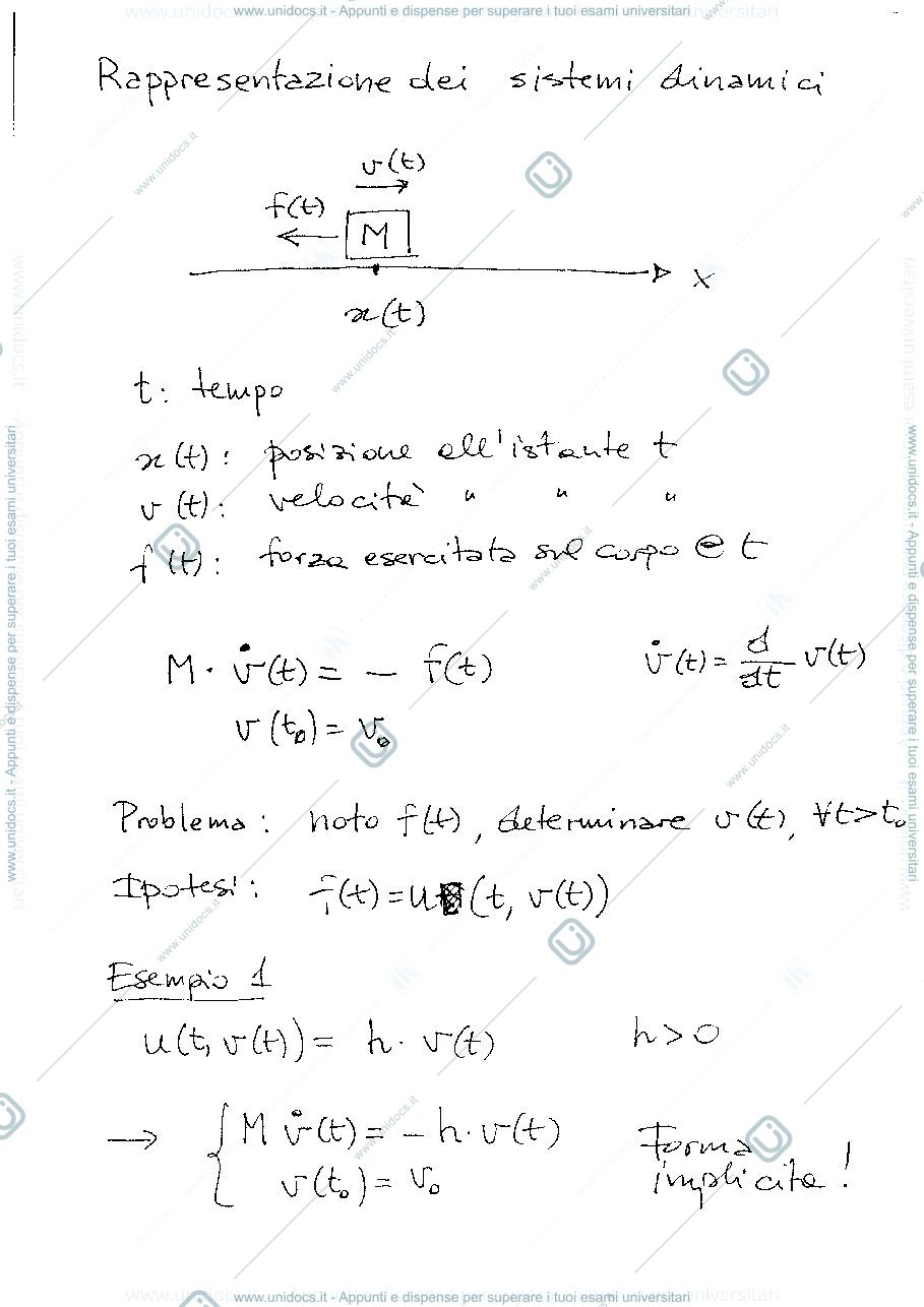 Anteprima pagina 1 — Sistemi Dinamici - parte 1/6