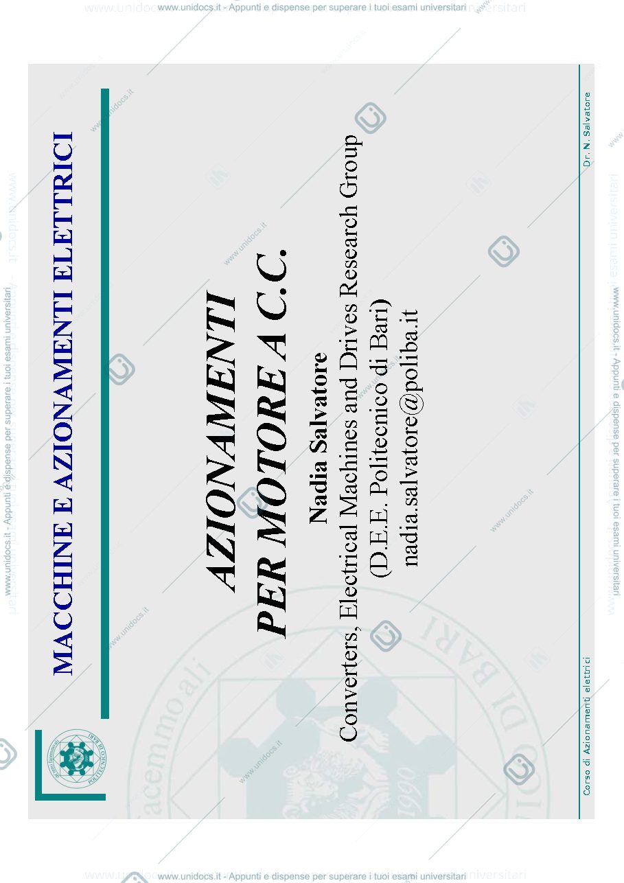 Anteprima pagina 1 — AZIONAMENTI PER MOTORI A CC