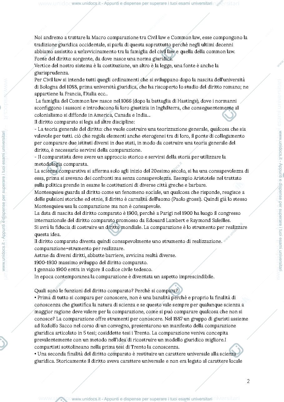 Anteprima pagina 2 — appunti sistemi giuridici comparati 