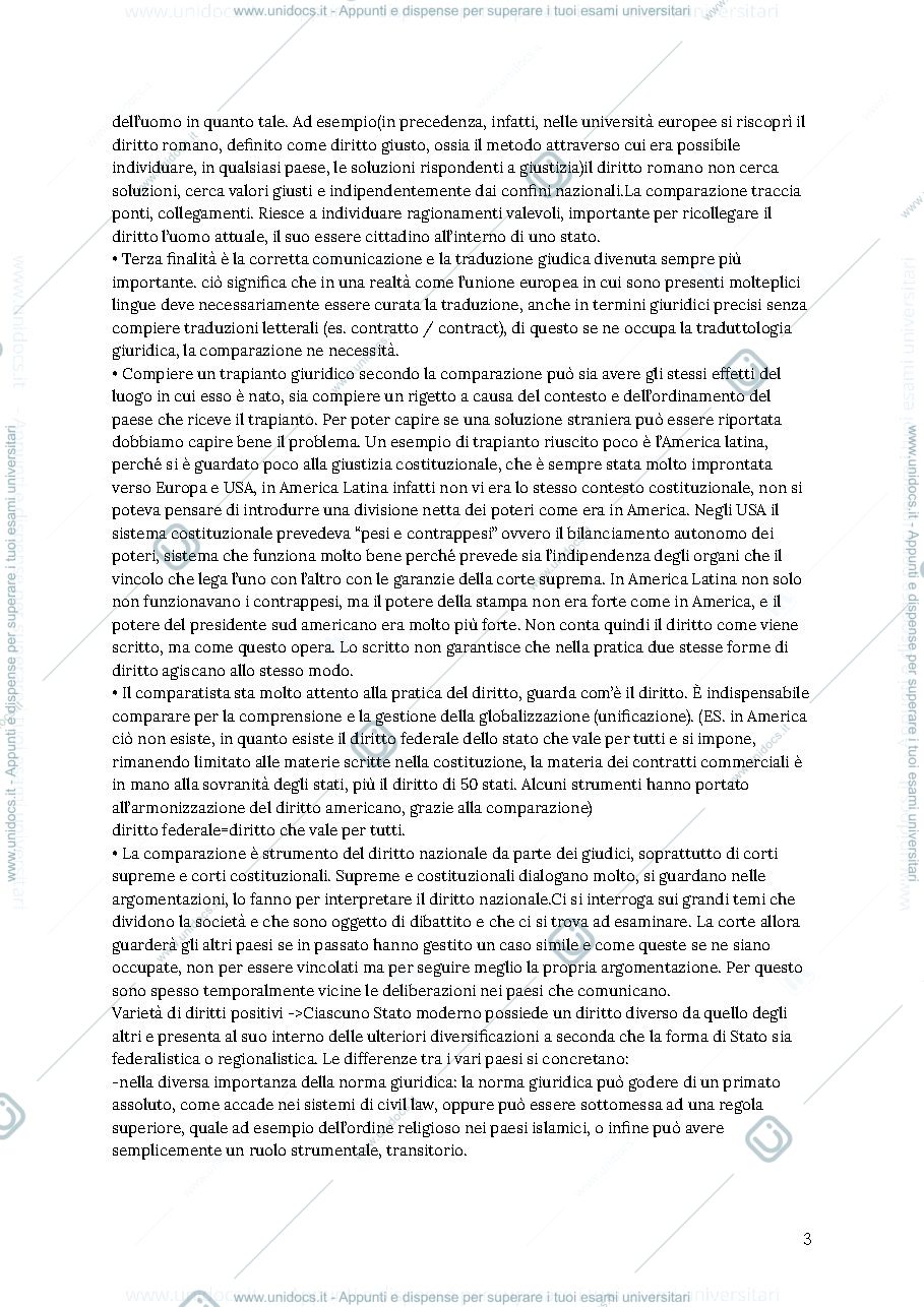 Anteprima pagina 3 — appunti sistemi giuridici comparati 