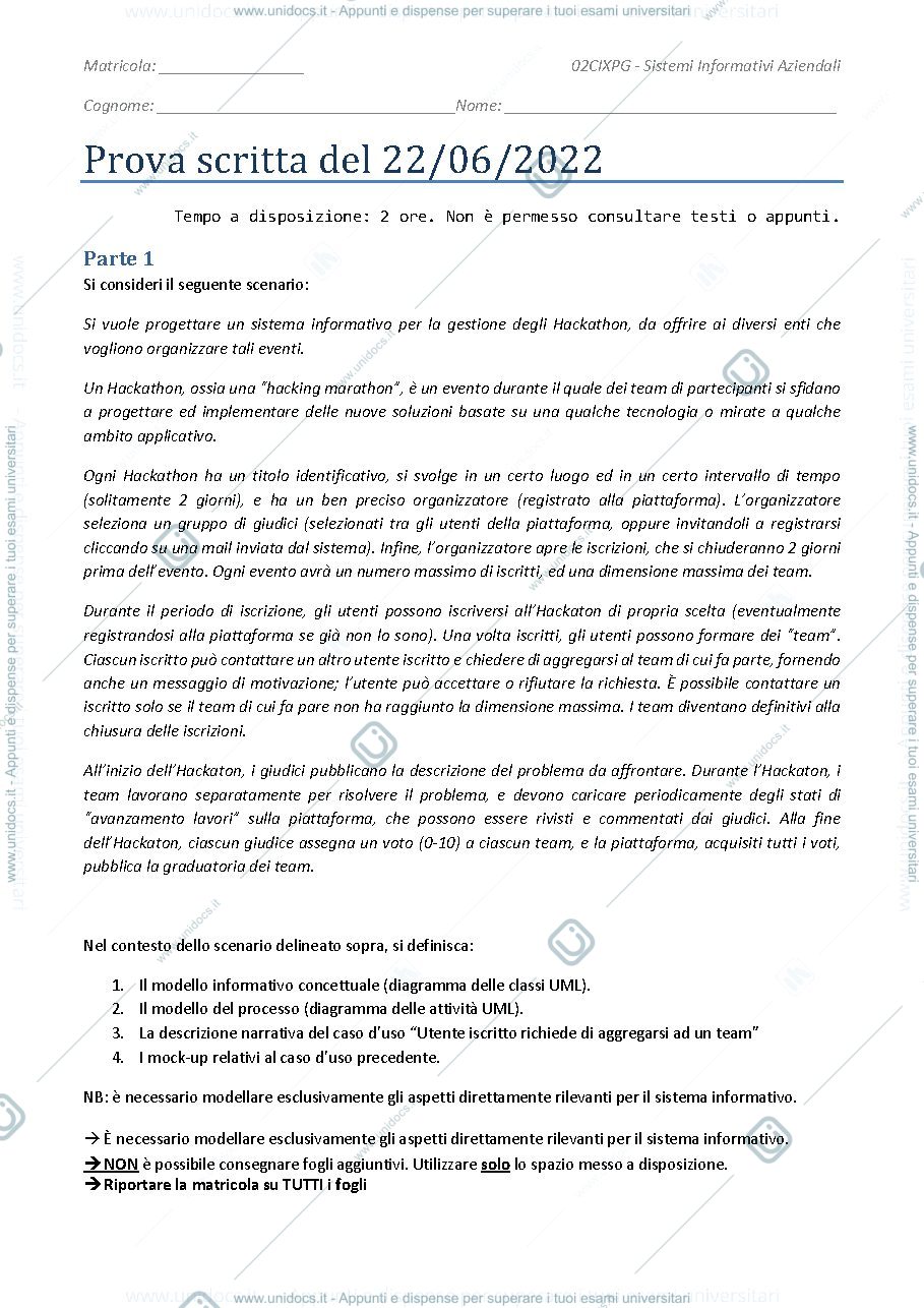 Anteprima pagina 1 — Esame sia 2022 06 22