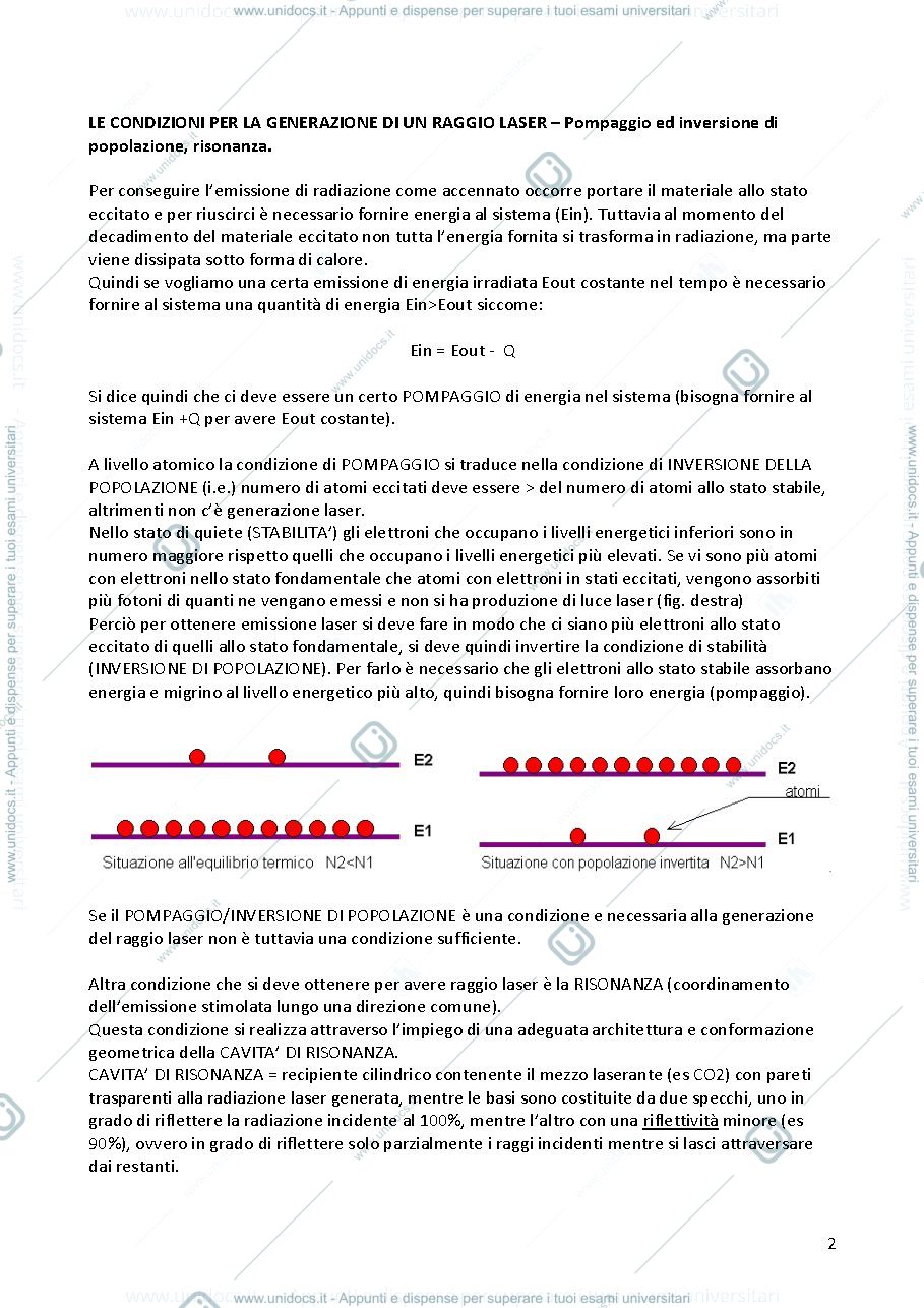 Anteprima pagina 2 — Riassunto Laser ed Additive Manufacturing - Campana