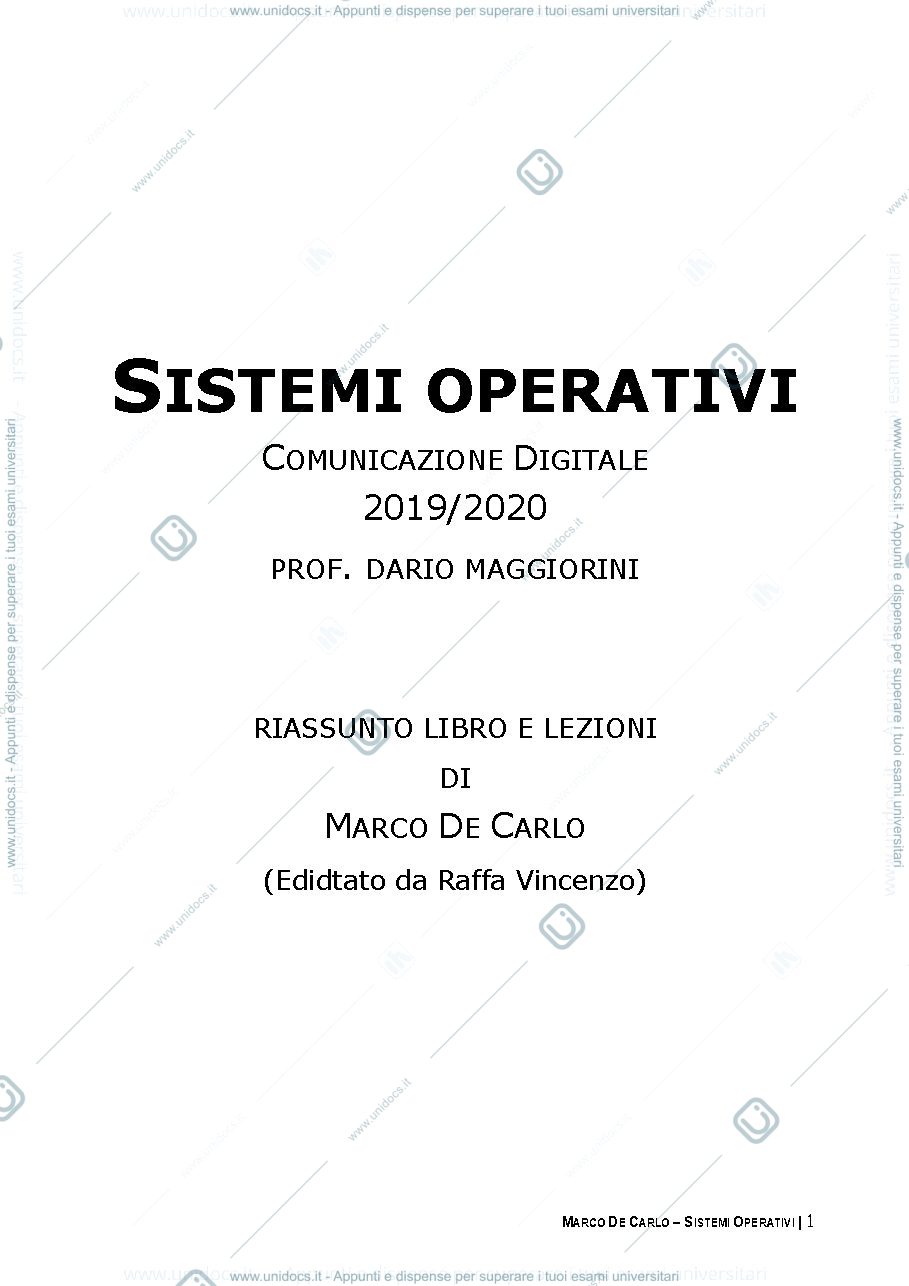 Anteprima pagina 1 — sistemi operativi 