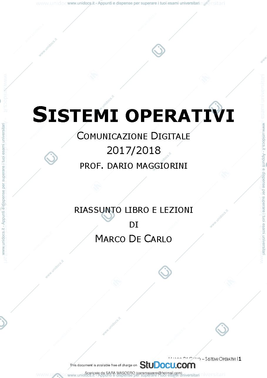 Anteprima pagina 2 — SISTEMI OPERATIVI 