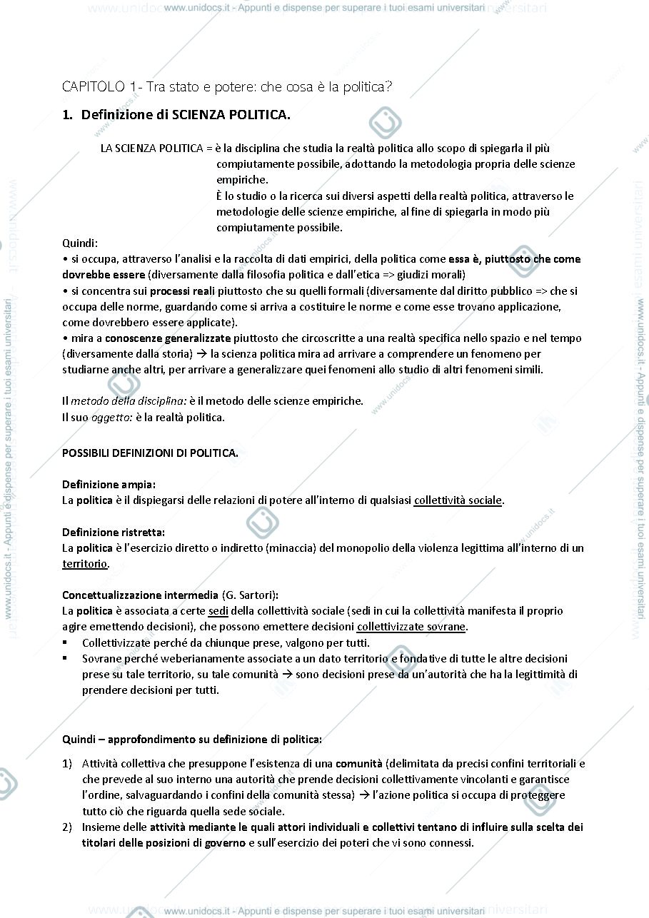Anteprima pagina 1 — Sistemi Politici e Amministrativi prof. MAINO