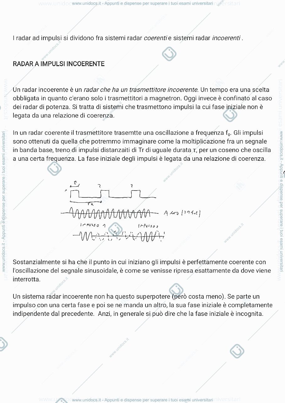 Anteprima pagina 1 — Radar a impulsi coerente e incoerente