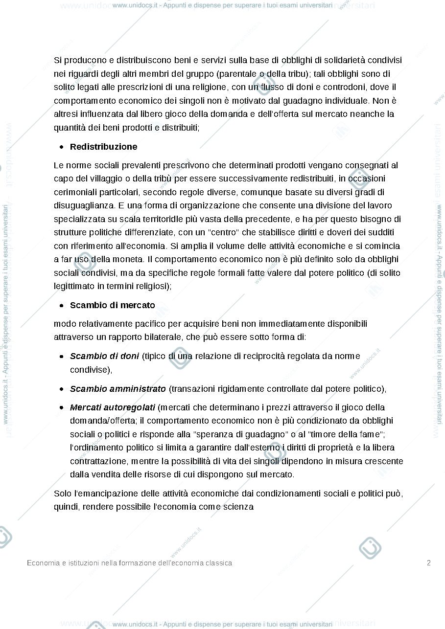 Anteprima pagina 2 — Economia e istituzioni nella formazione dell'economia classica