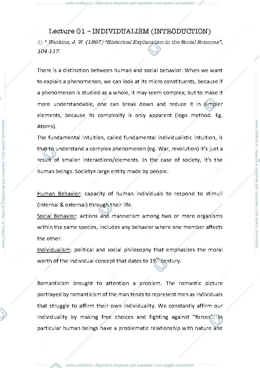 Anteprima pagina 1 — Lecture notes of unit 2 of "Society, Politics and Institutions"