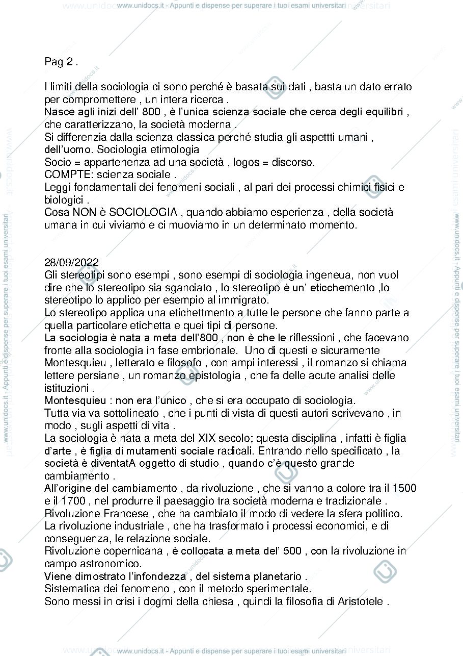 Anteprima pagina 2 — Introduzione al corso di sociologia