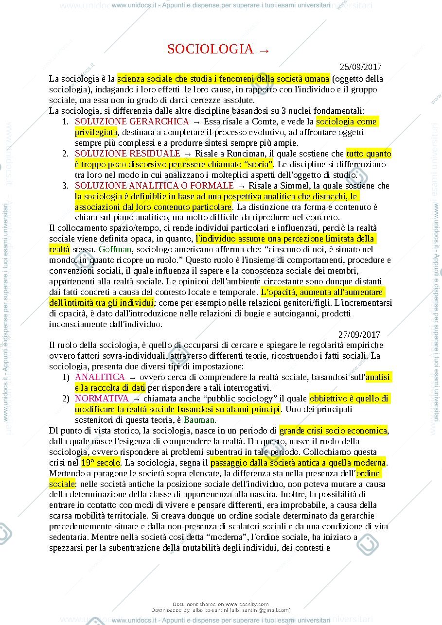 Anteprima pagina 2 — Sociologia generale prima parte