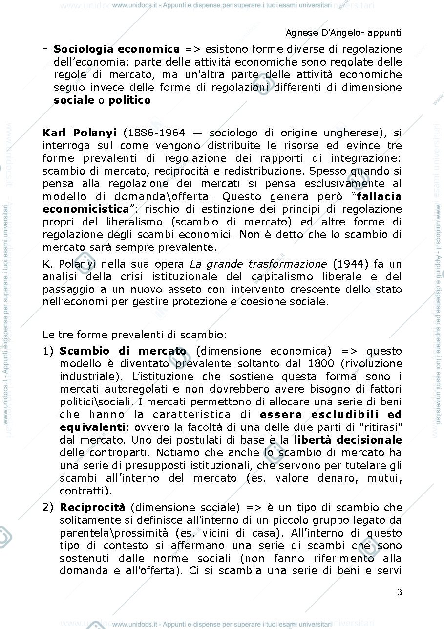 Anteprima pagina 3 — Appunti sociologia dei mercati