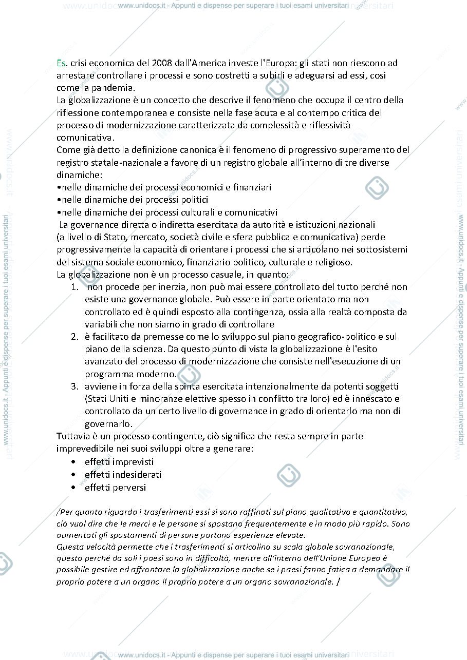 Anteprima pagina 2 — Sociologia dei processi culturali, prof. Scalon