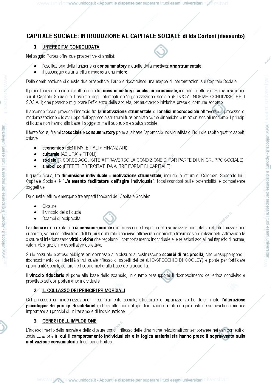Anteprima pagina 1 — IL CAPITALE SOCIALE PT.1