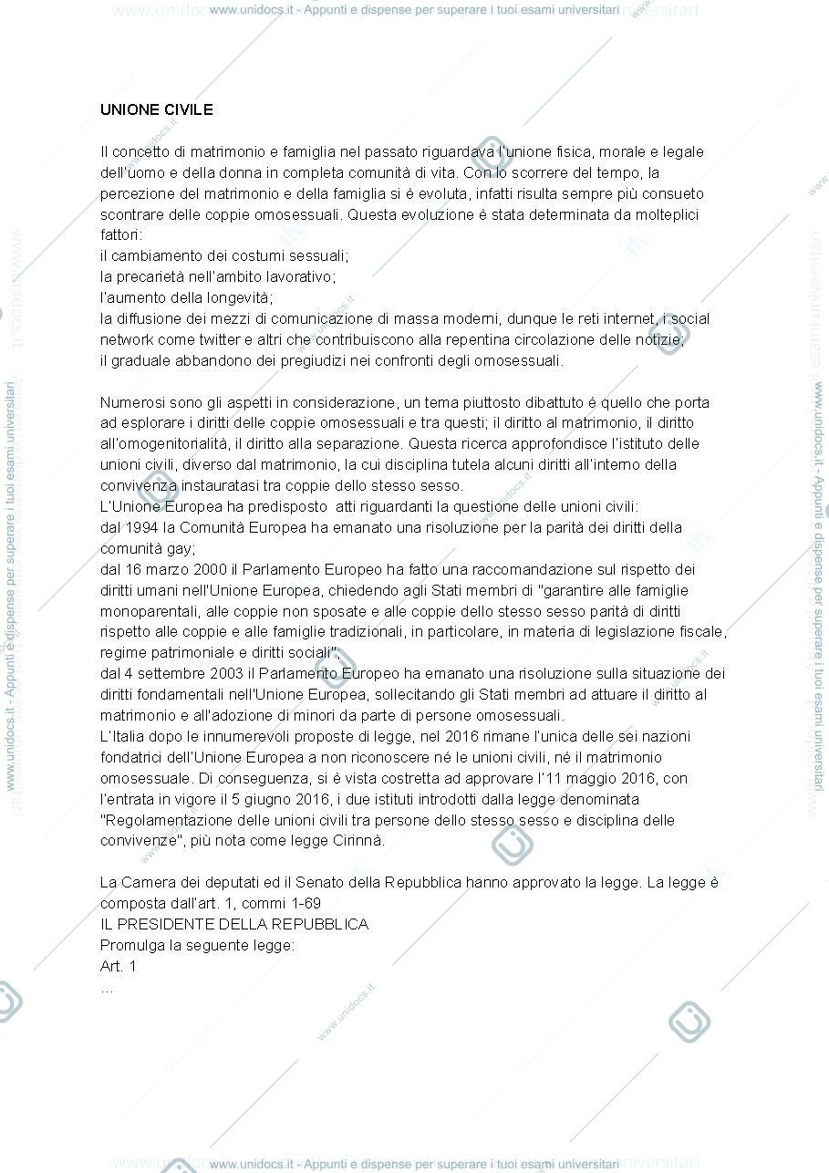Anteprima pagina 1 — Unioni civili