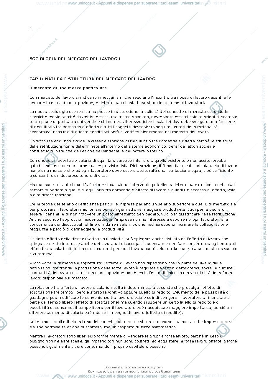 Anteprima pagina 1 — sociologia del lavoro 