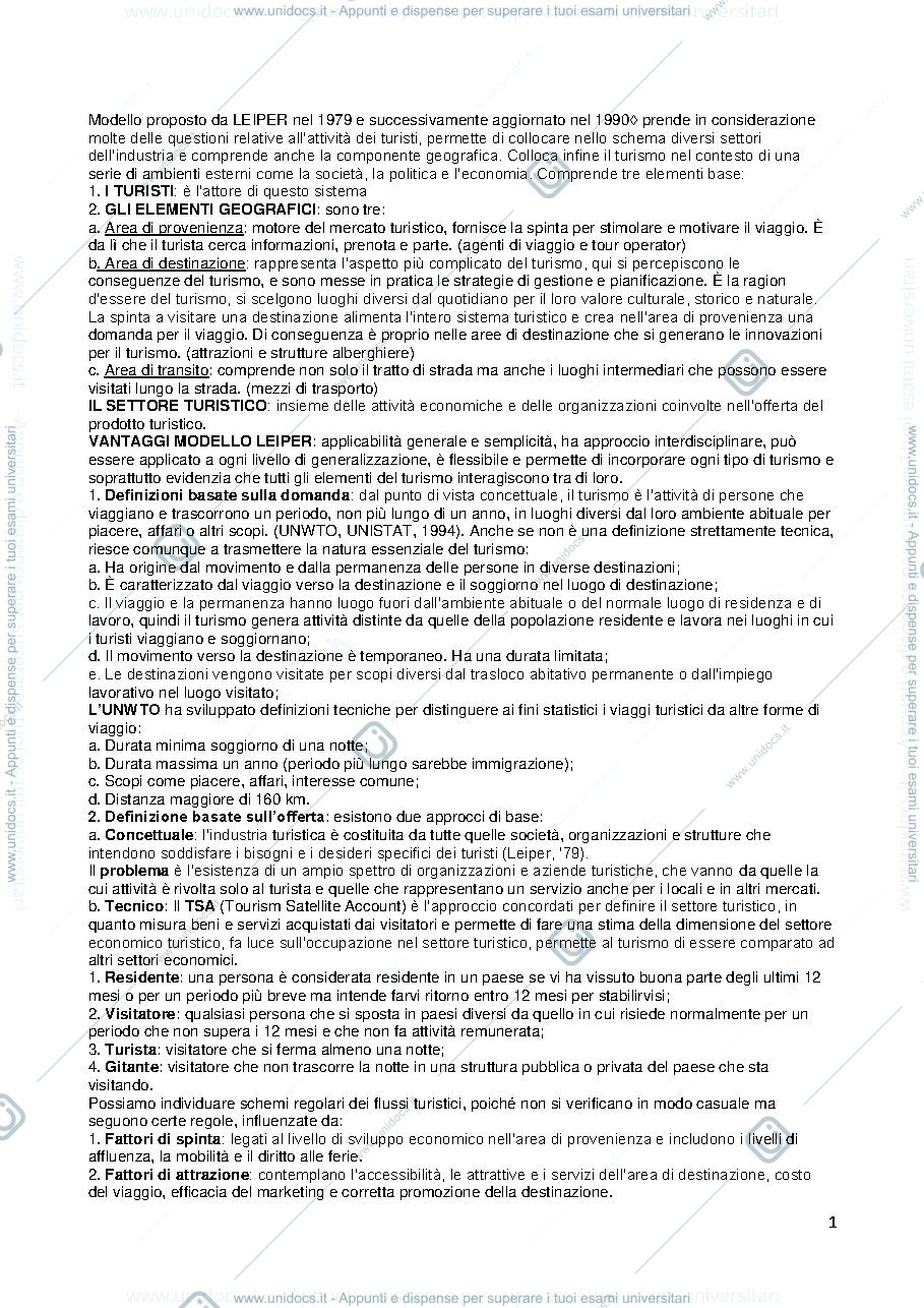 Anteprima pagina 1 — I fondamenti del turismo