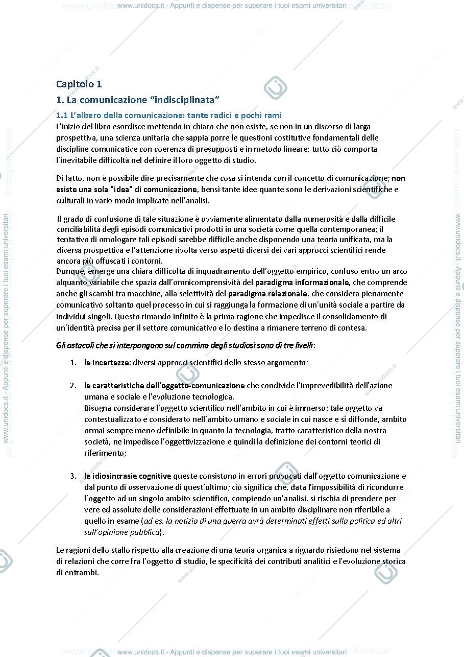 Anteprima pagina 4 — Spiegazione e riassunto di "Le scienze della comunicazione" di Morcelli e Fatelli