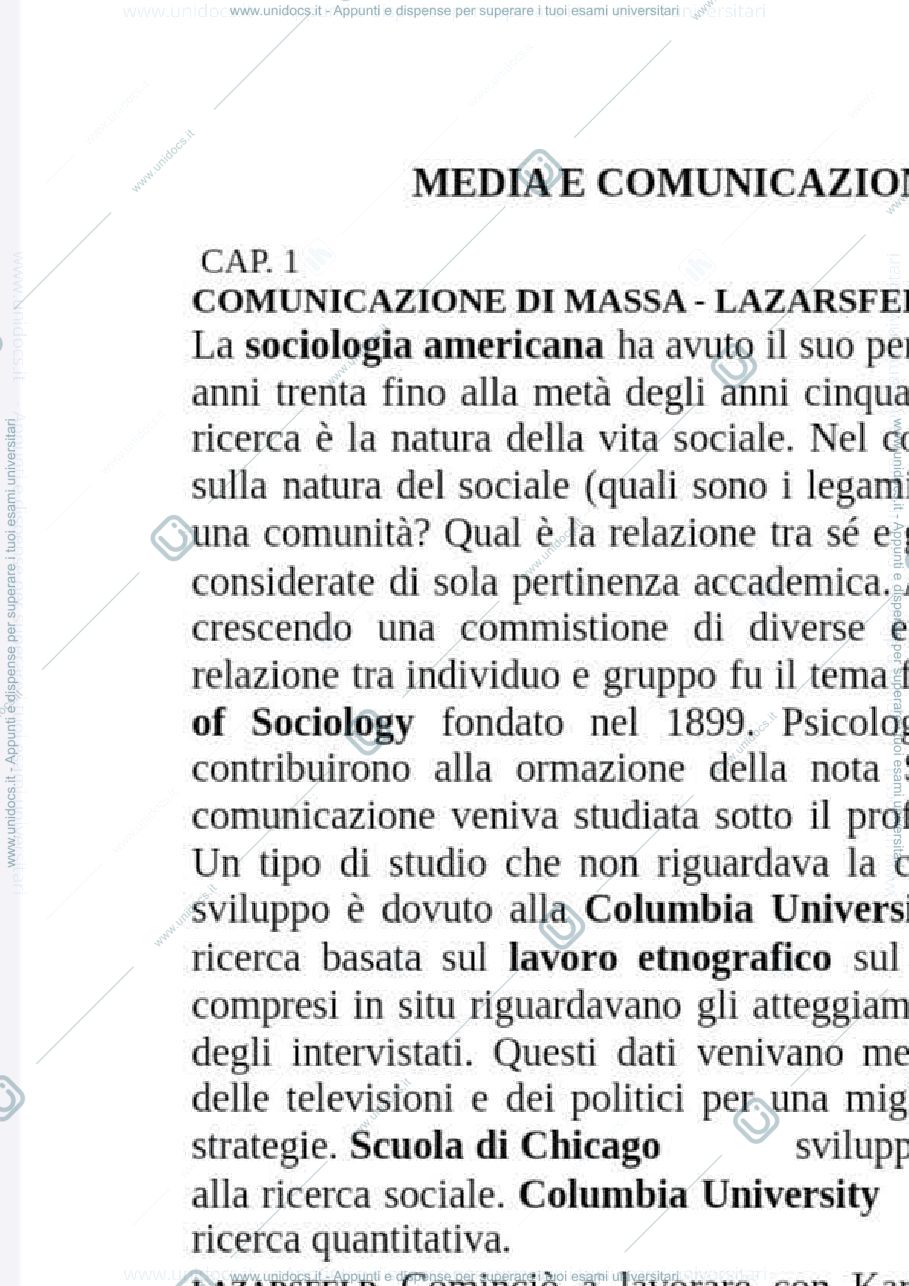Anteprima pagina 1 — Media e comunicazione 