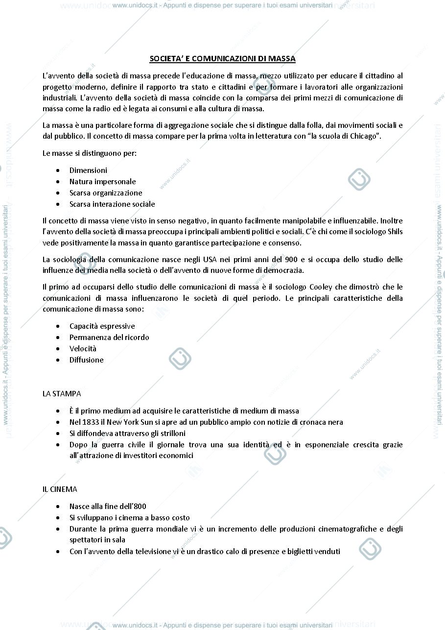 Anteprima pagina 1 — COMUNICAZIONI DI MASSA