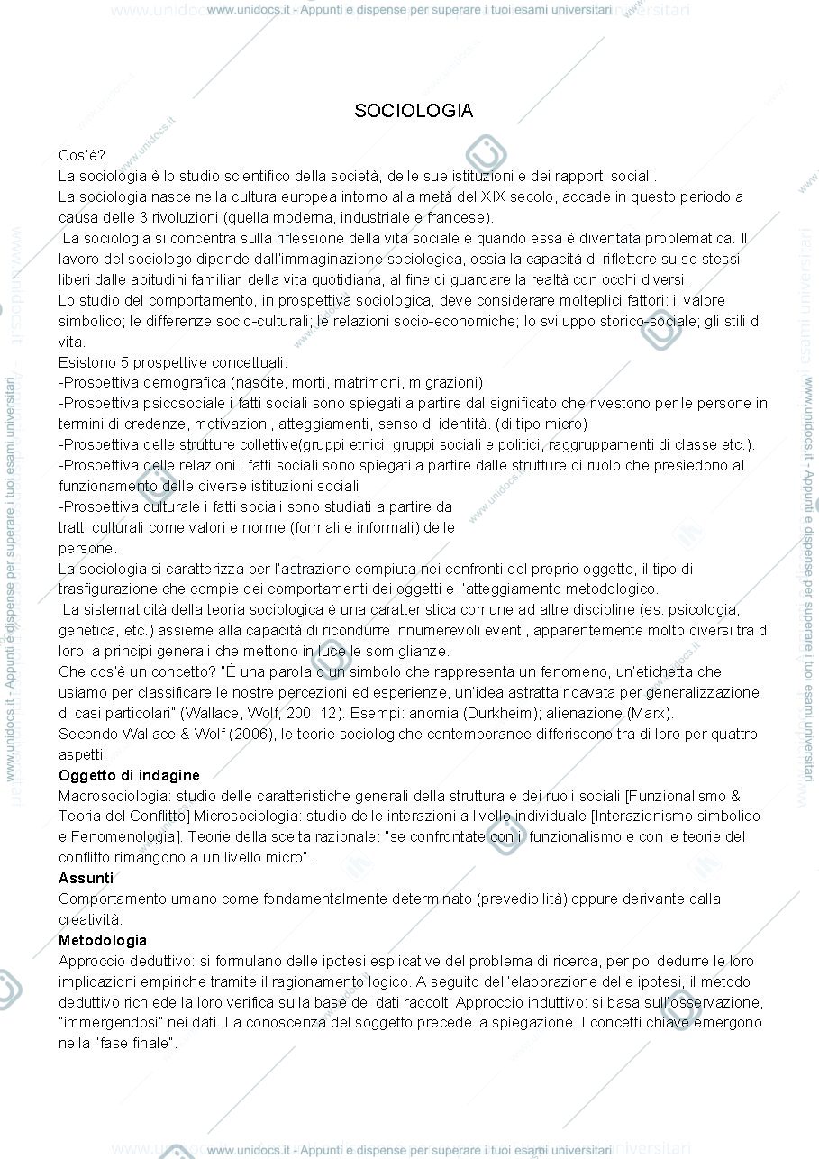Anteprima pagina 1 — Sociologia A