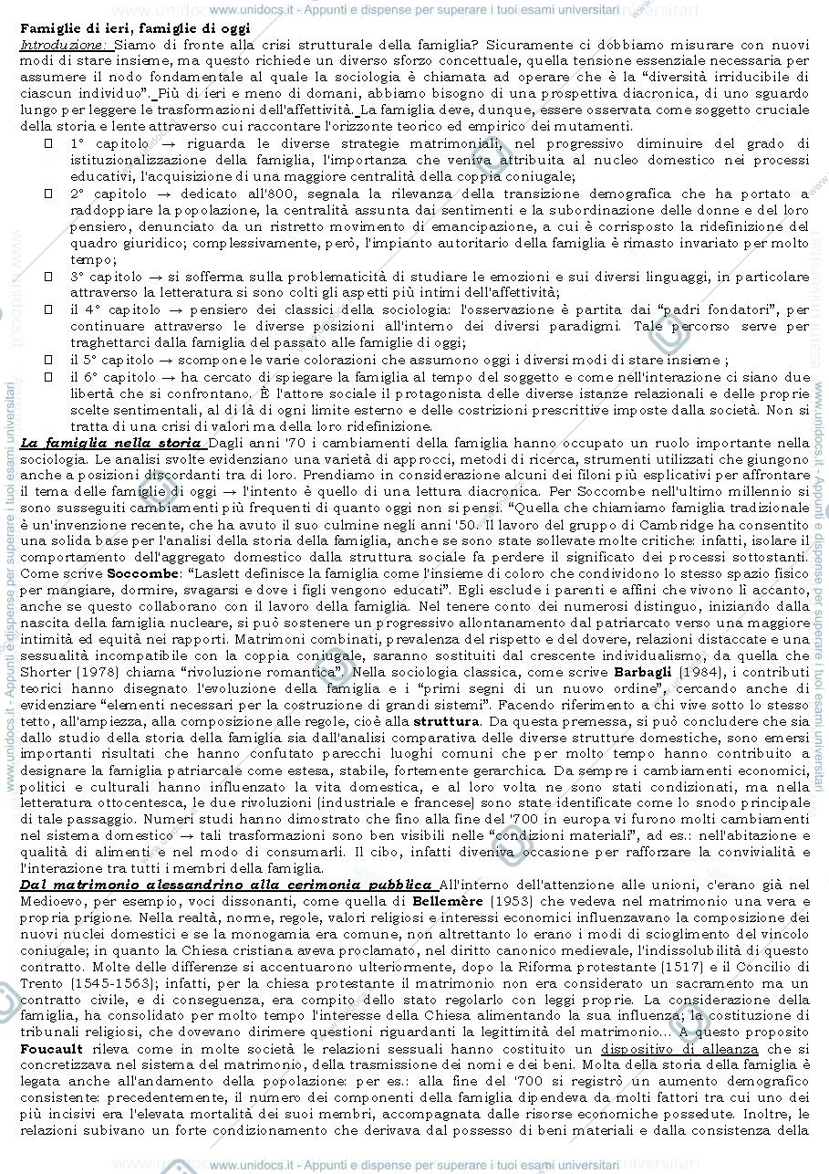 Anteprima pagina 1 — Famiglia di ieri, famiglie di oggi. Affetti e legami nella vita intima