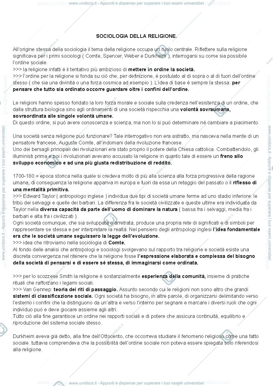 Anteprima pagina 1 — sociologia delle religioni