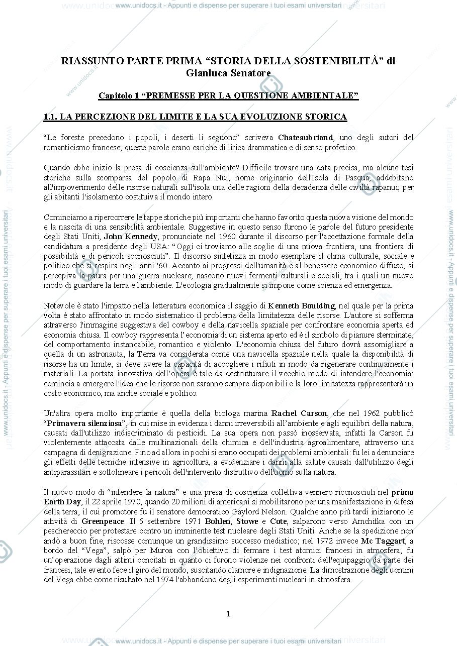 Anteprima pagina 1 — STORIA DELLA SOSTENIBILITA' PT.1