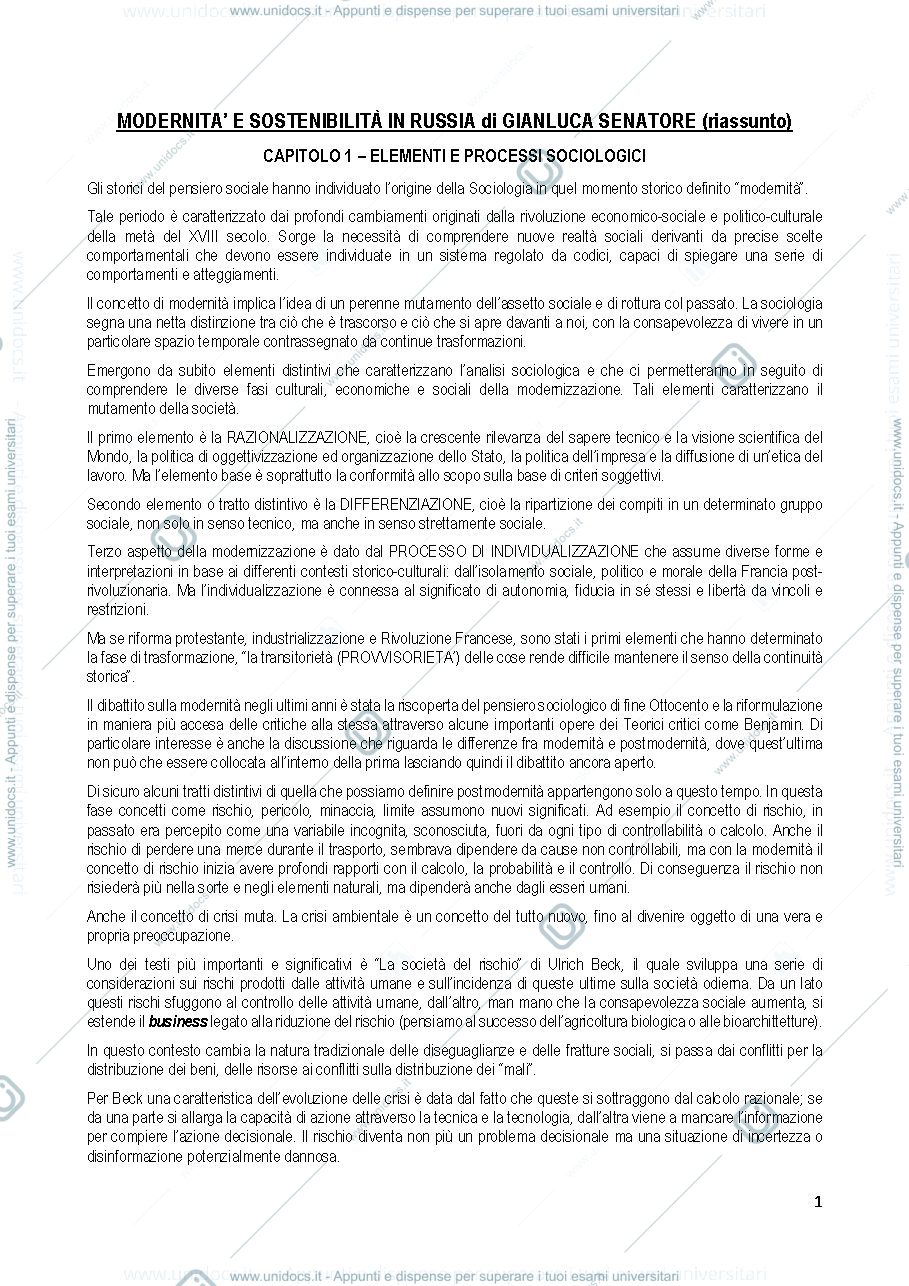 Anteprima pagina 1 — MODERNITA' E SOSTENIBILITA' IN RUSSIA