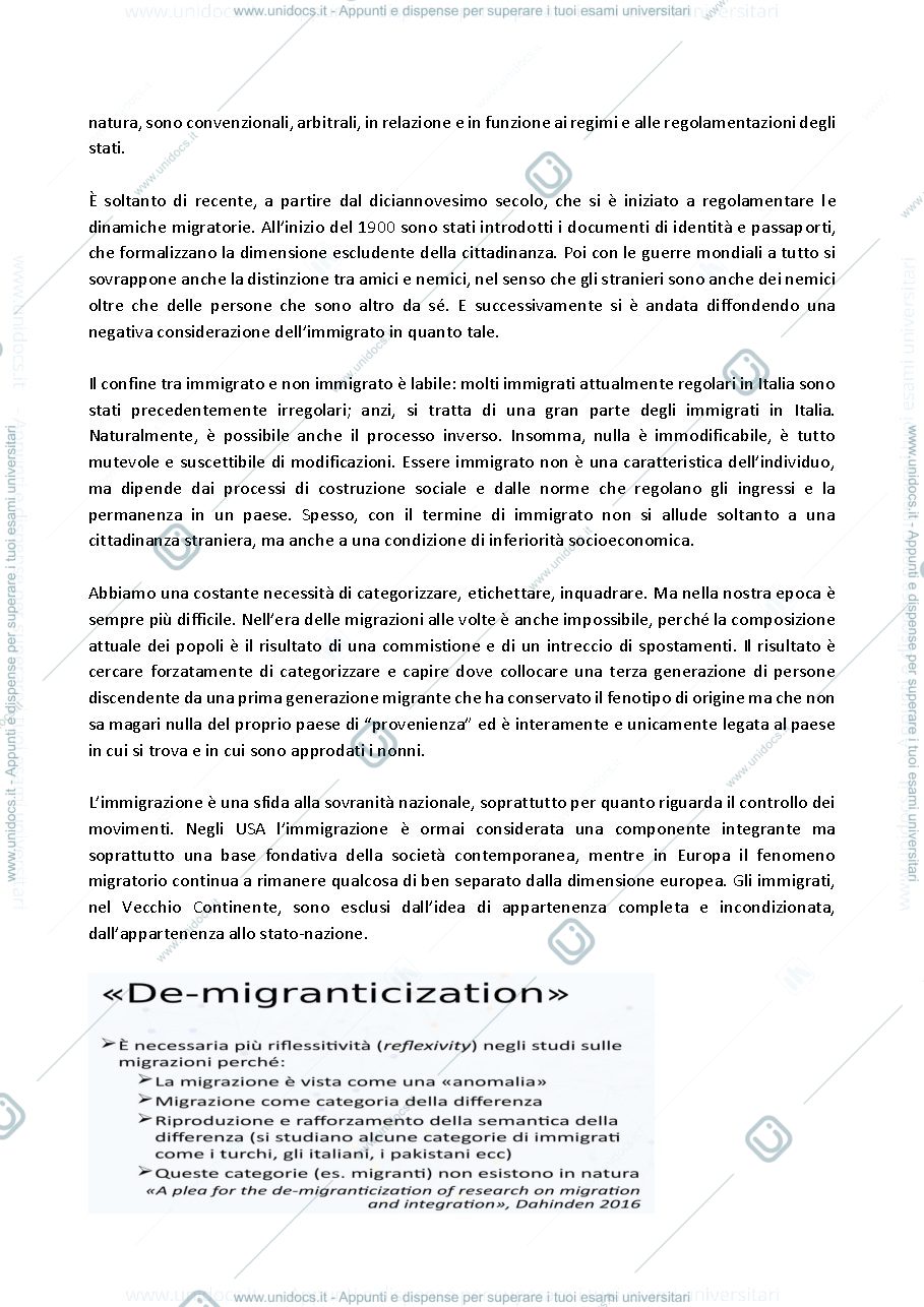 Anteprima pagina 3 — appunti sociologia delle migrazioni e delle convivenza interetnica