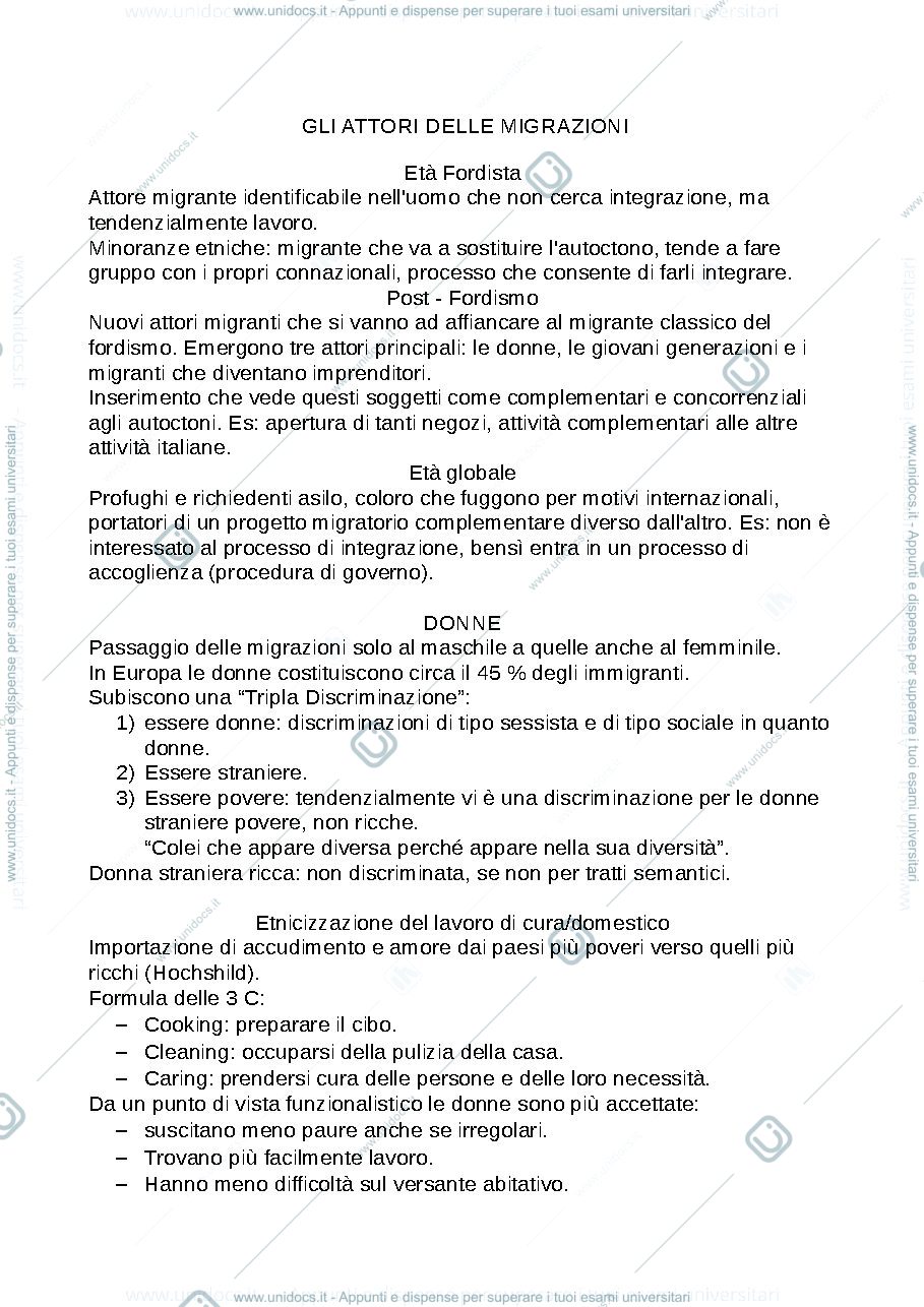 Anteprima pagina 1 — Sociologia delle migrazioni