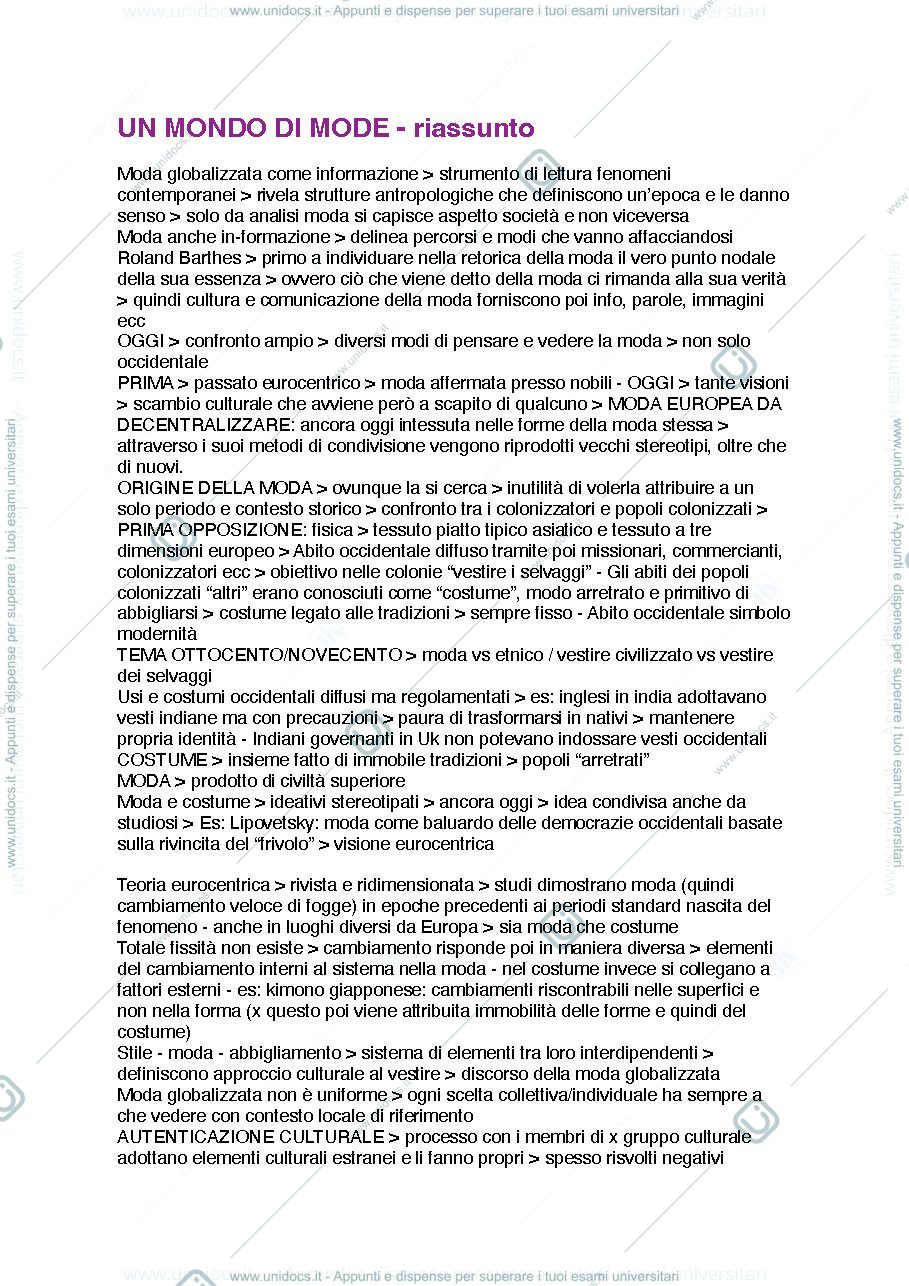 Anteprima pagina 1 — Riassunto completo per l'esame