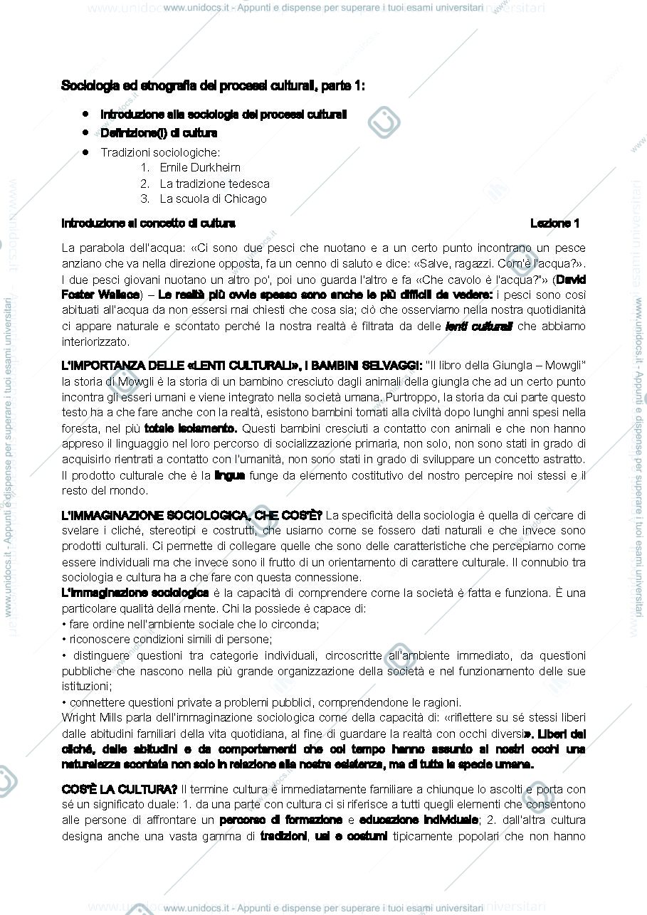 Anteprima pagina 1 — Manuale di Sociologia ed Etnografia dei processi culturali