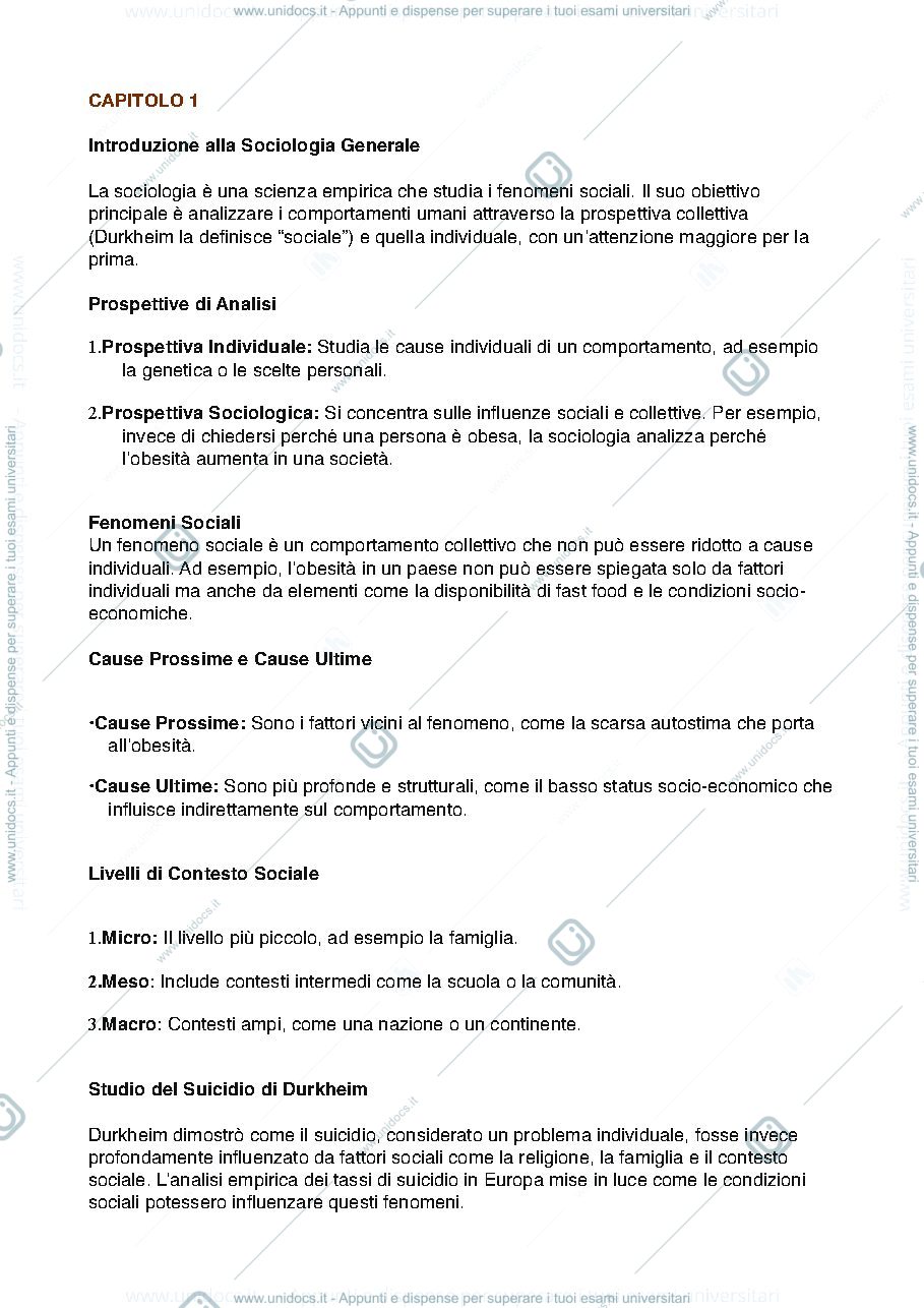 Anteprima pagina 1 — Sociologia generale 