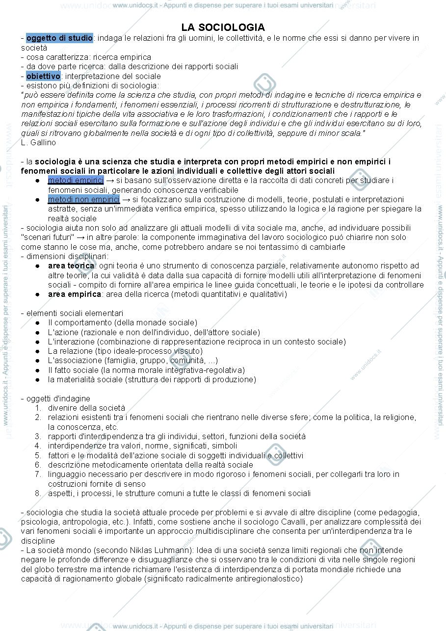 Anteprima pagina 1 — sociologia