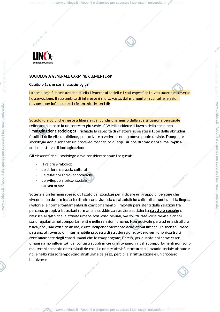 Anteprima pagina 1 — Sociologia 