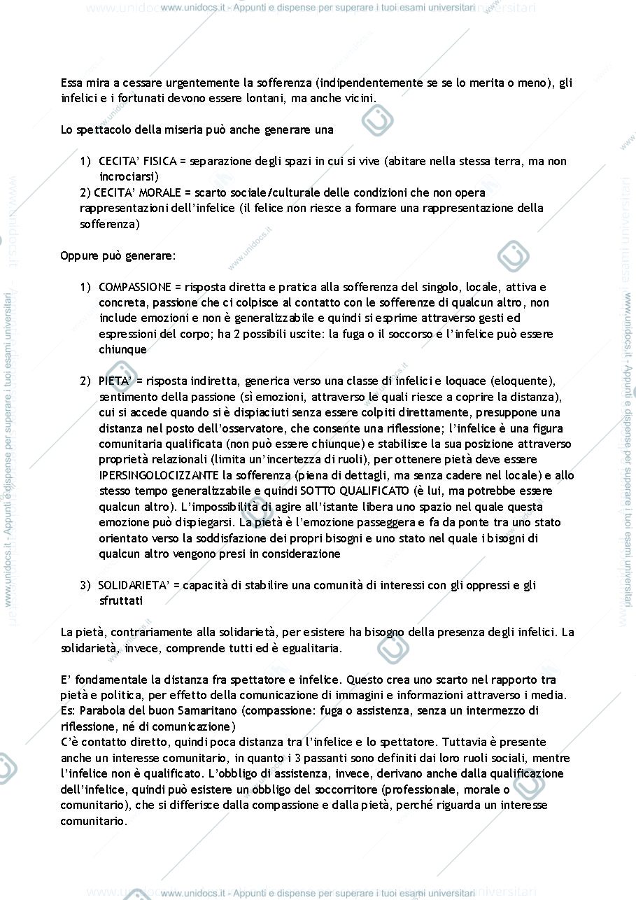 Anteprima pagina 2 — Riassunti "Lo Spettacolo del Dolore" e "Il Sociologo e lo Storico"