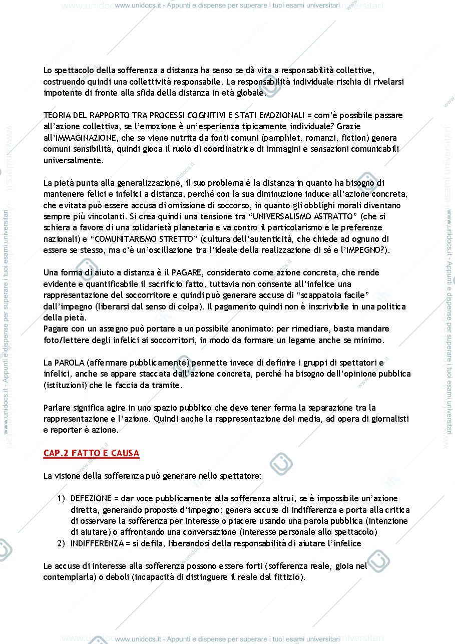 Anteprima pagina 3 — Riassunti "Lo Spettacolo del Dolore" e "Il Sociologo e lo Storico"