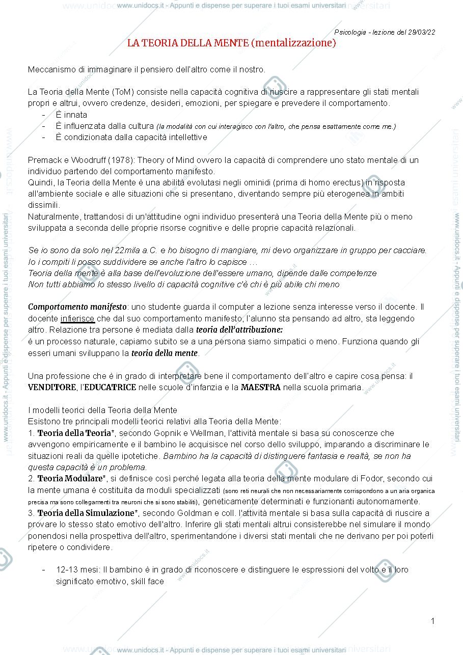 Anteprima pagina 1 — Teoria della Mente