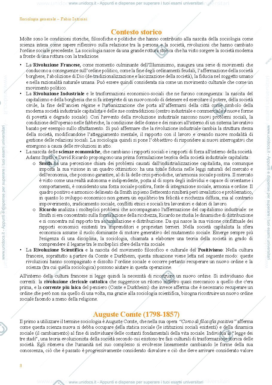 Anteprima pagina 3 — Sociologia primo semestre 