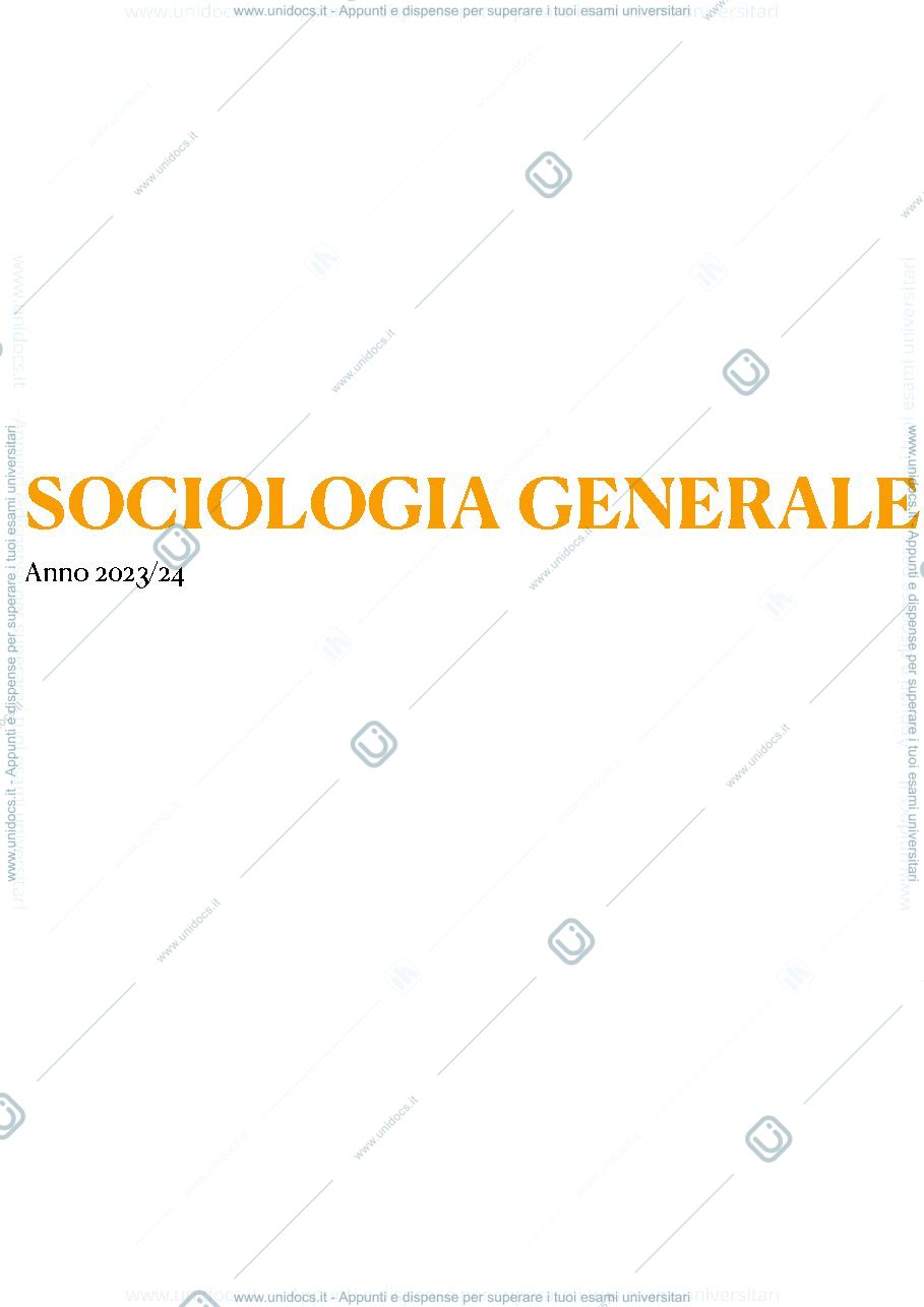 Anteprima pagina 1 — appunti sociologia generale 