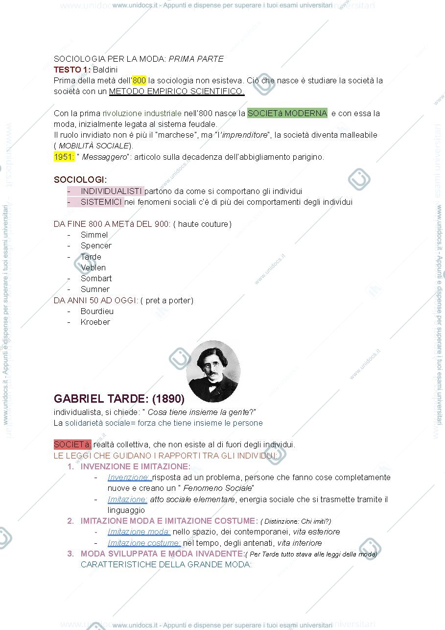 Anteprima pagina 1 — SOCIOLOGIA PER LA MODA