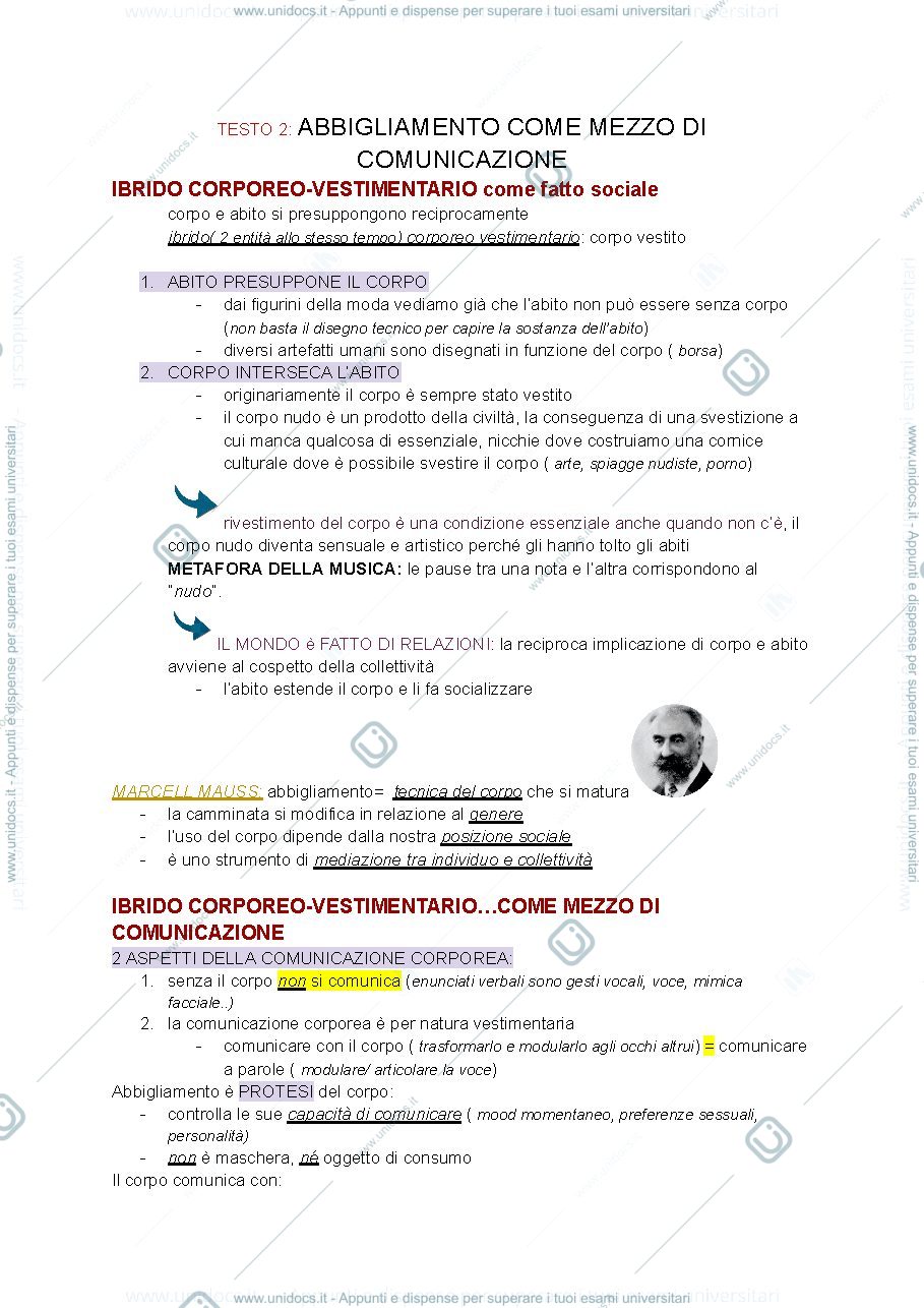 Anteprima pagina 1 — SOCIOLOGIA PER LA MODA TESTO 2 PRIMA PARTE