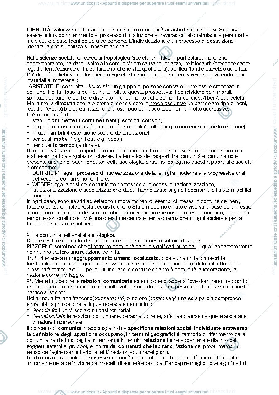 Anteprima pagina 2 — Politica e comunità; riassunto manuale di Sociologia Politica